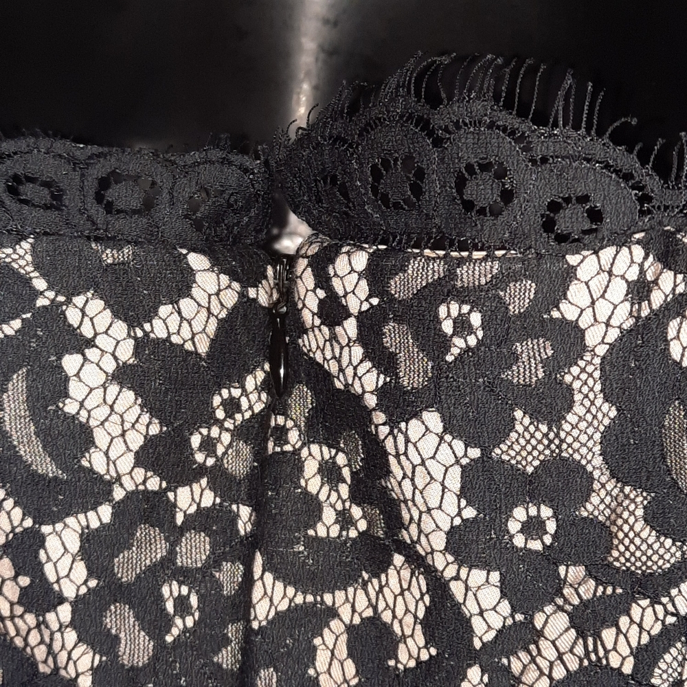 ROBERT RODRIGUEZ Strapless Party Dress Lace Nieman MarcusTarget Black Tan 2 XS S - Picture 12 of 13